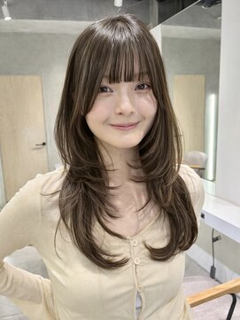 ナナローネス 渋谷(nana loness) ロングレイヤー　顔まわりレイヤー　前髪カット　韓国巻き