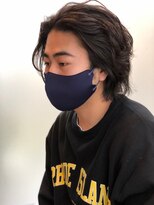 サン 都賀店(san)&nbsp;刈り上げセンターパート/ブルーブラック/フェザーパーマ/都賀