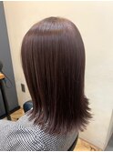 ラベンダーピンク×ぱつっと外ハネ