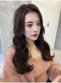 韓国前髪顔周りロング×インナーグレージュ[心斎橋/髪質改善]