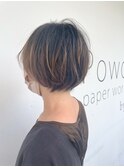 大人ショートボブ丸みショートカットマッシュショート前髪あり◎
