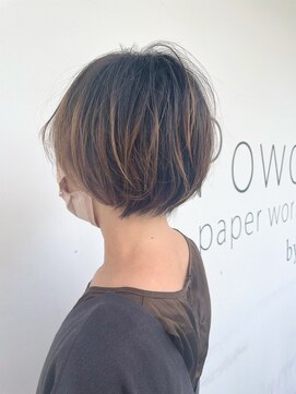 アールイーノウン 阿倍野区昭和町店(re; nown) 大人ショートボブ丸みショートカットマッシュショート前髪あり◎