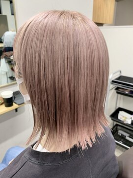 ユウル 横浜(juhl.) ピンクベージュ/ケアブリーチ/ダブルカラー/ブリーチ/ハイトーン