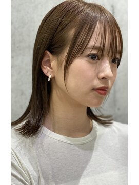 ガーデン オオタカノモリ(garden otakanomori) 大人可愛い外ハネミディボブ×モーブベージュ