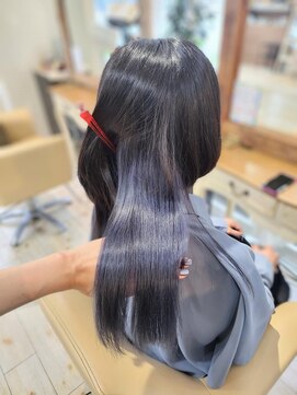 アナザースカイ (another sky) ☆ロングウルフ/インナカラー/ブルーグレー/デザインカラー