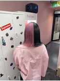 ツートンカラー  ピンク  ブラック