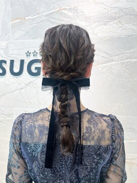 結婚式ヘアセット/編みおろしアレンジ