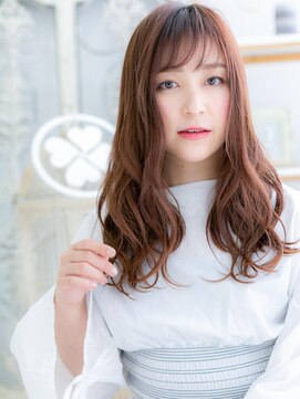 モッズヘア 越谷(mod's hair) ■斜めバングピンクカラー毛先パーマ107★越谷20代30代40代