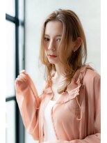 ピンクベージュ/ハイライトバレイヤージュ/ミルクティーベージュ