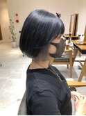 インナーカラー丸みショートボブ
