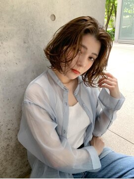 ネオリーブアピ 池袋店(Neolive api) デジタルパーマ× Bobレイヤー　くびれヘア