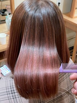 オースト ヘアー ステラ 新宿店(Aust hair Stella) 【髪質改善】リンゴ幹細胞ストレート×ベリーピンク K