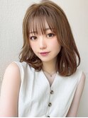 大人かわいいフェザーバングほんのりテラコッタSilk-lei吉祥寺