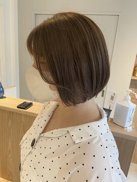 トリート 船堀店(TREAT) ミルクティーベージュ×ミニボブ