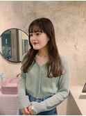ワイドバング×ロングヘア