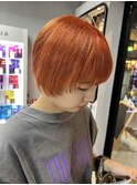 オレンジ×ミニボブ