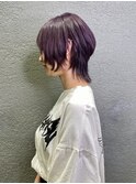 ラベンダーシルバーウルフカット