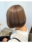 白髪もなじむベージュハイライト