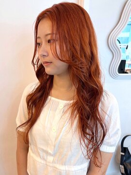 パーク 福岡天神西通り店(parc) 小顔カット オレンジ ブリーチ レイヤーカット