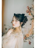 周りからも褒められるかわいいツインスタイル♪梅田ヘアセット