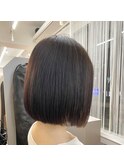 ナチュラルボブ　縮毛　まとまる　20.30代ボブ　ストレート