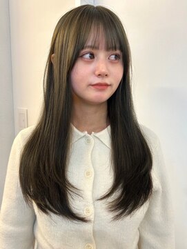 パーク 福岡天神西通り店(parc) オリーブグレージュ　小顔カット　顔周りカット　透明感カラー