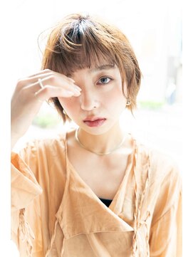 トクテ 高円寺(tokute) くびレイヤーエモージュ前髪ピンクベージュワンカール【高円寺】