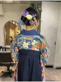 【立川cres奈佳子】ヘアアレンジ　タイトヘア　生花飾り