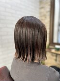 ショートボブ/ニュアンスカラー/ツヤ髪スタイル/ブルージュ