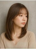 伸ばしかけ前髪美シルエットひし形セミロングフォーマル