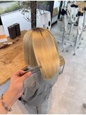 美髪シアーカラー髪質改善レイヤーカット切りっぱなしボブ