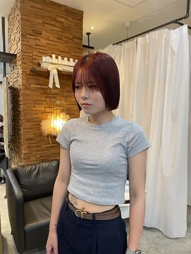 スイート ヘアデザイン(Suite HAIR DESIGN) 深みレッド×パツっとライン＝最強おしゃれボブ