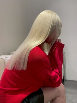 ベレーザ 渋谷(BELEZA) 17002抜きっぱなしブロンドボブレイヤーカットホワイトブロンド