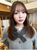 ミディアムレイヤーハッシュカットブラウンベージュIB-32