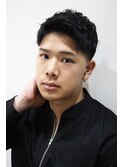 黒髪短髪30代40代爽やか束感ツーブロック刈り上げ