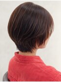 小顔効果首長効果ハンサムショートボブウルフレイヤー大人可愛い