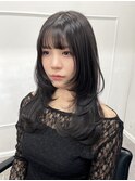 【ダークグレージュ×ハッシュカット】ブルージュブルーブラック