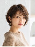 神戸大人ボブ・40代ショートボブ・神戸ショートボブ・白髪ぼかし