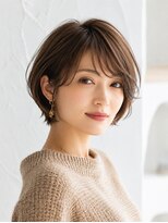 ボニークチュールドットエス(.S) 神戸大人ボブ・40代ショートボブ・神戸ショートボブ・白髪ぼかし