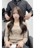 20代30代/大人可愛い/韓国レイヤー/顔まわりカット/透明感カラー