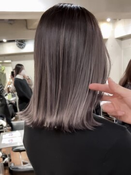 サイン 表参道(SIGN) ★韓国ヘアーグレーベージュレイヤーロング前髪パーマ黒髪