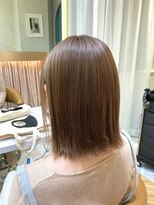 ロンドプランタン 恵比寿(Lond Printemps)&nbsp;大人かわいいハイトーンベージュ切りっぱなし外はねボブ