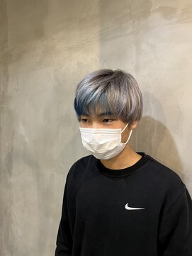 リエコー(RE'ECHO) メンズカット/メンズカラー/ブリーチカラー/シルバー/ブルー