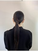 タイトアレンジ　ポニーテール