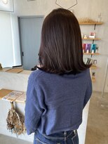 シェル 津山の手店(shel)&nbsp;大人可愛いふんわり艶感ラベンダーグレーワンカール肩ライン