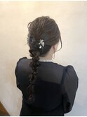 結婚式アレンジ/お呼ばれヘア/編み込みアレンジ