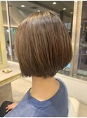 マロンブラウン大人可愛いボブグラデーションボブメンズライク