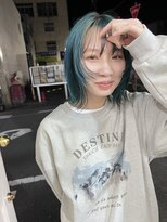 アンメリーアン(Ann merry ann)&nbsp;インナーカラー艶髪ネイビーグレーアッシュ大人美人