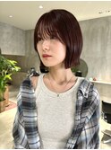 大人可愛い丸みボブピンクラベンダーベージュベビーピンク