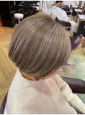 白髪ぼかしハイライト/ショートボブ[ビフォーあり!!]